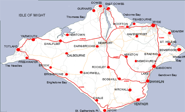 Map of the Isle of Wight